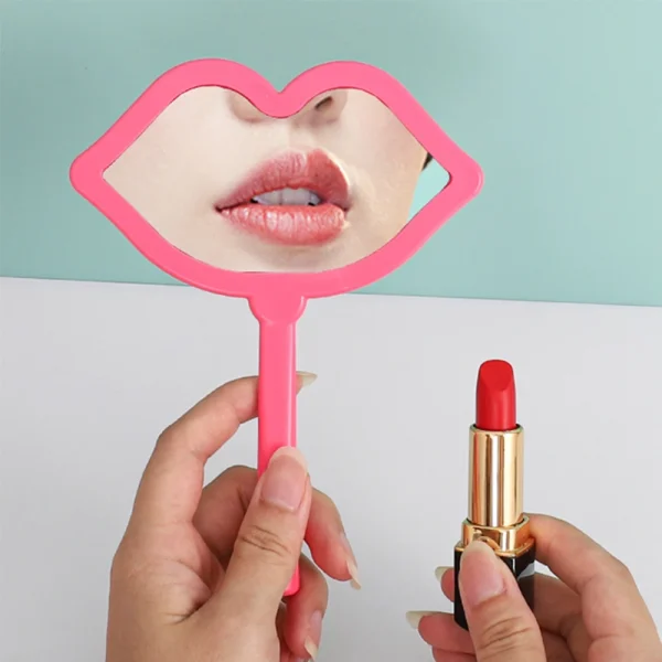 1 Pc Lip Shape Handle Mirror Custom Logo Eyelash Extension Artist Photo Prop Personalized Mirrors 3