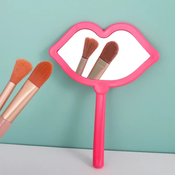 1 Pc Lip Shape Handle Mirror Custom Logo Eyelash Extension Artist Photo Prop Personalized Mirrors 4