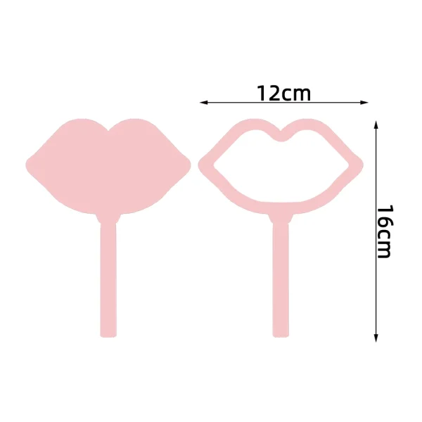 1 Pc Lip Shape Handle Mirror Custom Logo Eyelash Extension Artist Photo Prop Personalized Mirrors 5