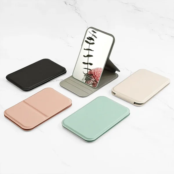 Portable Mini Makeup Pocket Mirror Adjustable Angle Desktop Small Folding Cosmetic Mirrors High Definition Women Vanity Tools 4
