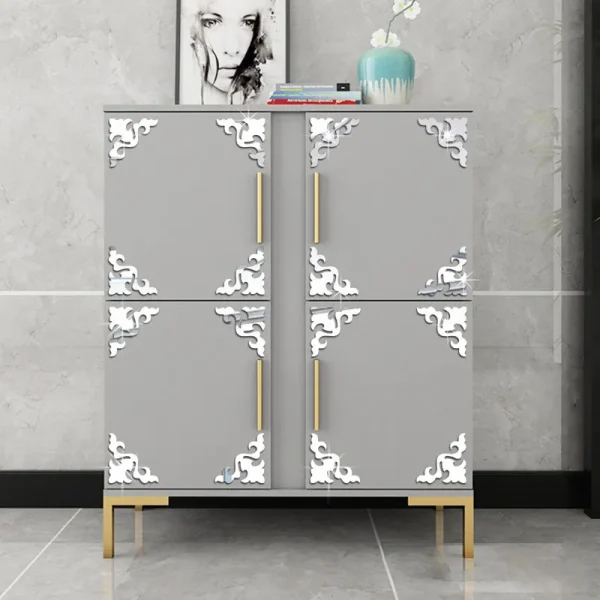 3D Acrylic Mirror Sticker For Shoe Cabnet Accessories Self-adhesive Mirrored Mirrors Geometry Home Closet Wardrobe Angle Decor 2