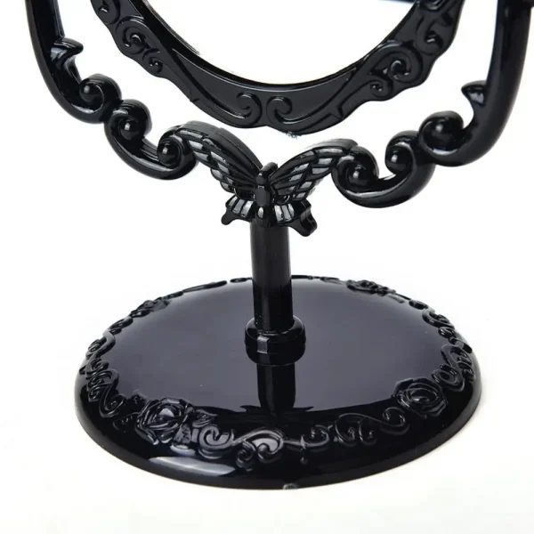 Black Butterfly Rotatable Vintage Desktop Gothic Rose Stand Compact Makeup Mirror European Style Acrylic Small Size Makeup Tools 4