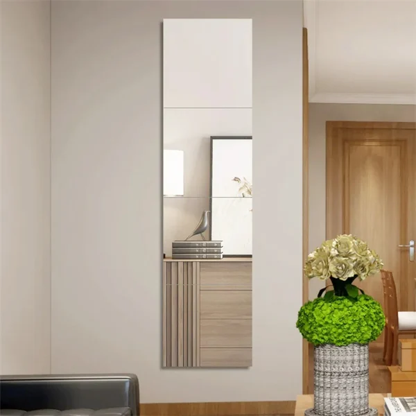 Self-adhesive 3D Mirror Wall Sticker DIY Square Decal Mirror Decor Stickers 8PCS Art Wall Decoration Home Decor 5