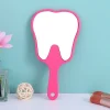 Plastic Tooth-shaped Mirror Durable Lightweight High-definition Portable Makeup Mirror Mini Handheld Sector Mirror Women 1