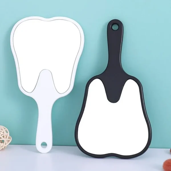 Plastic Tooth-shaped Mirror Durable Lightweight High-definition Portable Makeup Mirror Mini Handheld Sector Mirror Women 2