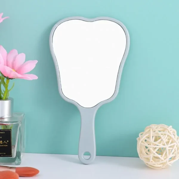 Plastic Tooth-shaped Mirror Durable Lightweight High-definition Portable Makeup Mirror Mini Handheld Sector Mirror Women 5