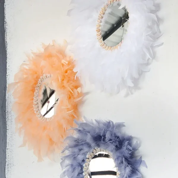 New Feather Shell Decorative Mirror Nordic Decorative Living Room Bedroom Dressing Mirror Bathroom Decorative Mirror 2