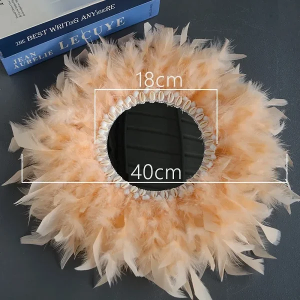 New Feather Shell Decorative Mirror Nordic Decorative Living Room Bedroom Dressing Mirror Bathroom Decorative Mirror 4