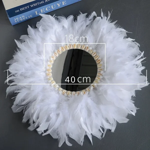 New Feather Shell Decorative Mirror Nordic Decorative Living Room Bedroom Dressing Mirror Bathroom Decorative Mirror 5