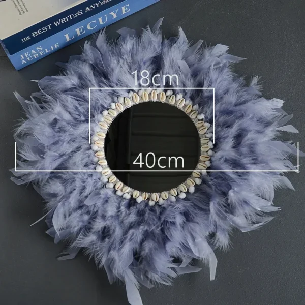 New Feather Shell Decorative Mirror Nordic Decorative Living Room Bedroom Dressing Mirror Bathroom Decorative Mirror 6