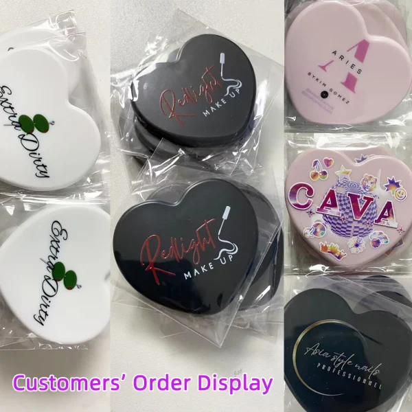 1 Pc Small Portable Heart Shape Mirrors Custom Logo Souvenir Wedding Bridesmaid Gift Ideas Wig Lash Salon Small Business Mirror 2