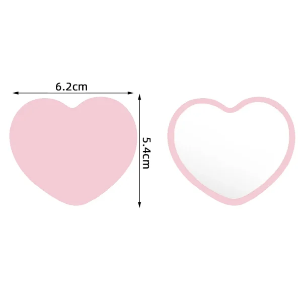 1 Pc Small Portable Heart Shape Mirrors Custom Logo Souvenir Wedding Bridesmaid Gift Ideas Wig Lash Salon Small Business Mirror 3