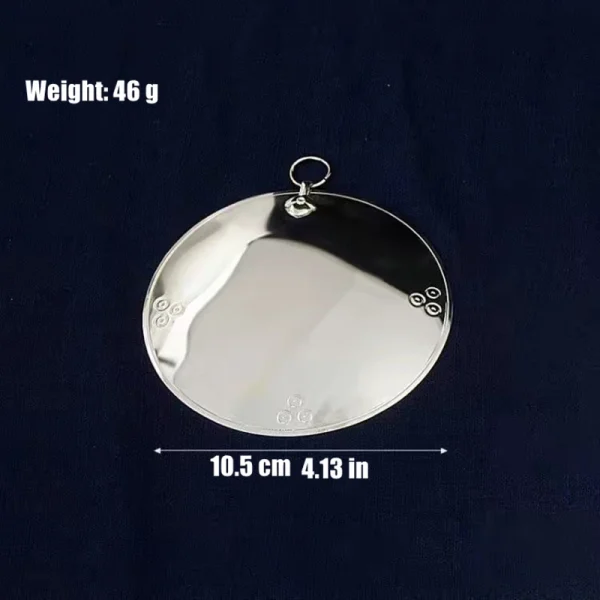 Silver Tibetan Polishing Furnishing Mirror Alloy Handicraft Auspicious Buddhism Gossip Mirror Indoor Altars Hanging Decorative 6