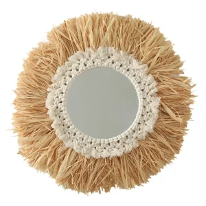 Beautifully Woven Cotton Rope Mirror Wall Bohemian Style Makeup Mirror Dressing Hanging Mirror Living Room Bathroom Decoration 1