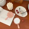 Handheld Vanity Mirror 3D Stereo Retro Rose Flower Shape Cosmetic Makeup Mirror Hand Mirror Compact Mirror Girl Birthday Gifts 1