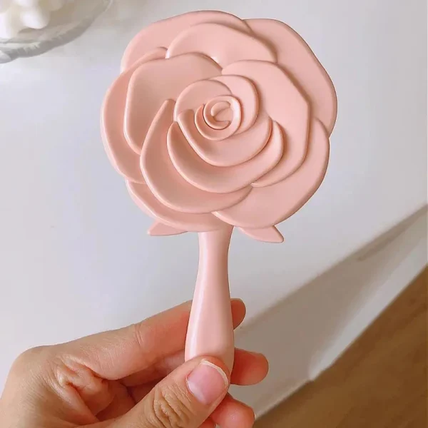 Handheld Vanity Mirror 3D Stereo Retro Rose Flower Shape Cosmetic Makeup Mirror Hand Mirror Compact Mirror Girl Birthday Gifts 3