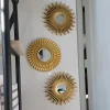 Gold Mirrors for Wall Decor Set of 3  Hanging Ornament Art Crafts Supplies for Home Bedroom Bathroom Small Round Wall Mirror 1