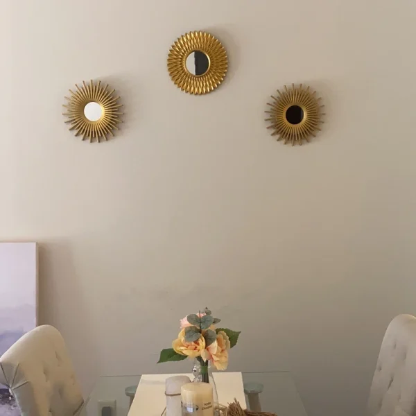 Gold Mirrors for Wall Decor Set of 3  Hanging Ornament Art Crafts Supplies for Home Bedroom Bathroom Small Round Wall Mirror 5