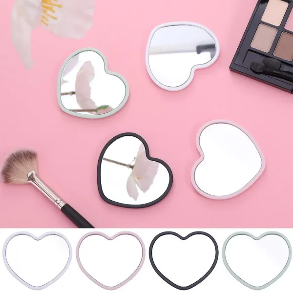 Modern Single-sided Heart-shaped Mirror Handheld Little Handheld Mirror High-definition Beauty Make-up Mirror Cosmetic 3