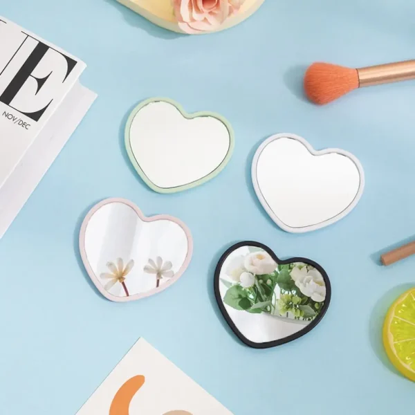 Modern Single-sided Heart-shaped Mirror Handheld Little Handheld Mirror High-definition Beauty Make-up Mirror Cosmetic 4