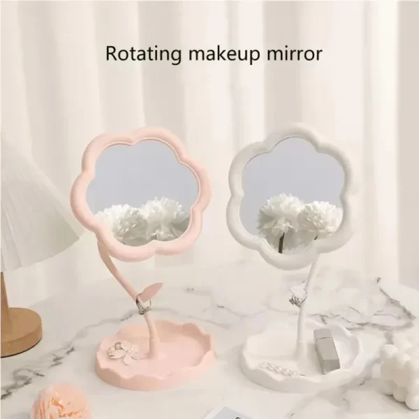 Desktop Makeup Mirror Dormitory Bedroom Rotating Make Up Mirror Sunflower Shaped Looking Glass Home Decoration Dressing Glass 3