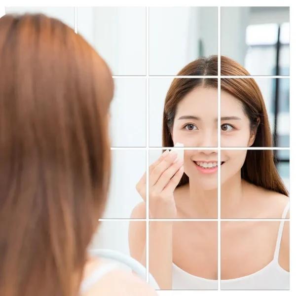 Unbreakable Flexible Mirror Sheets Cuttable Non Glass PET Plastic Mirror Sheet Frameless Square 1