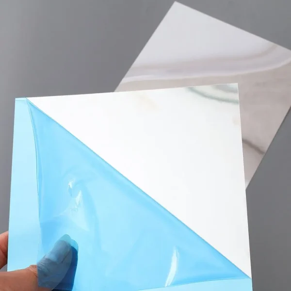 Unbreakable Flexible Mirror Sheets Cuttable Non Glass PET Plastic Mirror Sheet Frameless Square 3