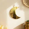 Gold Moon Mirror Acrylic Makeup Mirror Hanging Decorative Mirrors for Wall Bedroom Living Room Bathroom Apartment Home Decor 1