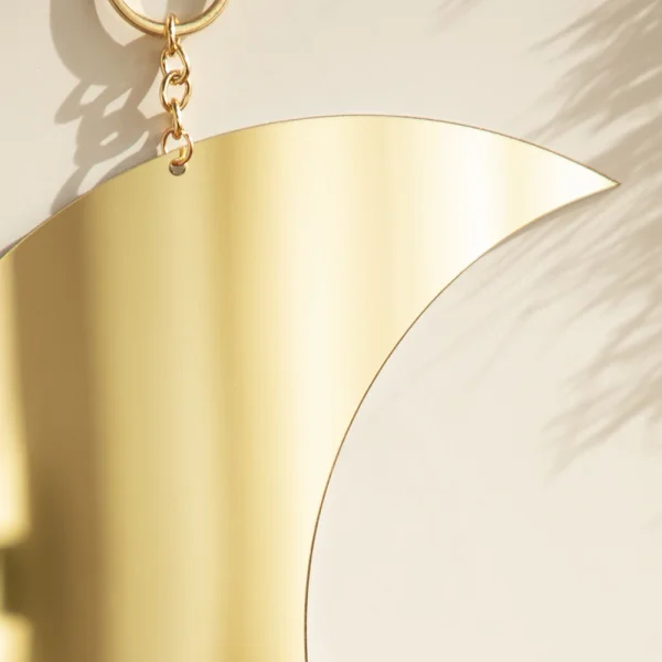 Gold Moon Mirror Acrylic Makeup Mirror Hanging Decorative Mirrors for Wall Bedroom Living Room Bathroom Apartment Home Decor 3