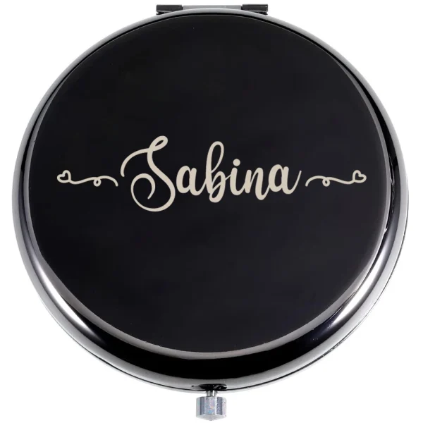 1pc Lovely  salina example Custom Text Laser engraving Pocket Mirror Wedding Guest Gifts 5
