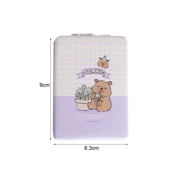 Cartoon Capybara Cosmetic Mirror Double-Sided Folding Makeup Mirror Portable Mini Rectangle High-definition Mirror Makeup Tools 6