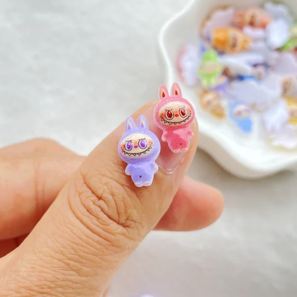 50pcs Resin Colorful Mini Cartoon Animal Rabbit Nail Art Flatback Rhinestone Figurines DIY Miniatures Scrapbook Decor Crafts 3