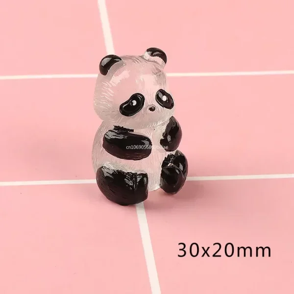 1Pcs/Set Glowing Panda Mini Figurines Miniature Panda Micro Landscape Ornament Glowing In Dark Miniature Flower Potted Decor 5
