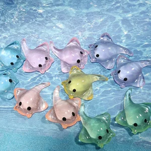10pcs Miniature Sting Ray Figurines Mini Duck Sculpture Realistic Resin Sting Ray Cake Topper Mini Sting Ray Sea Animal Figurine 1