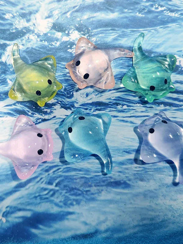 10pcs Miniature Sting Ray Figurines Mini Duck Sculpture Realistic Resin Sting Ray Cake Topper Mini Sting Ray Sea Animal Figurine 5
