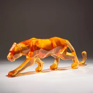 Modern Fortune Transparent Money Leopard Resin Ornaments Office Table Sculpture Crafts Home Livingroom Desk Figurines Decoration 1