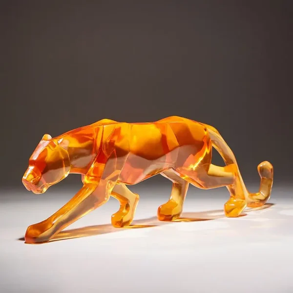 Modern Fortune Transparent Money Leopard Resin Ornaments Office Table Sculpture Crafts Home Livingroom Desk Figurines Decoration 1