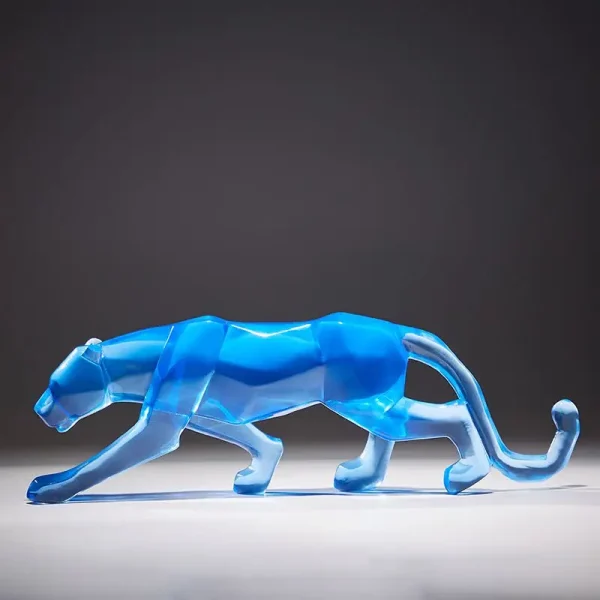 Modern Fortune Transparent Money Leopard Resin Ornaments Office Table Sculpture Crafts Home Livingroom Desk Figurines Decoration 3