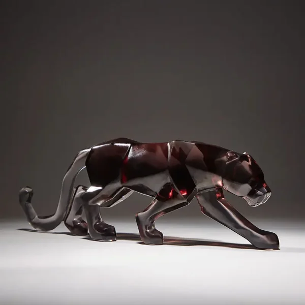 Modern Fortune Transparent Money Leopard Resin Ornaments Office Table Sculpture Crafts Home Livingroom Desk Figurines Decoration 4