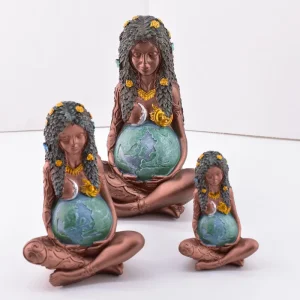 Gaia Pregnant Mother Earth Sitting Lotus Yoga Pose Resin Natural Mother Earth Figurine Decorative Nature Sculpture Home Decor 1