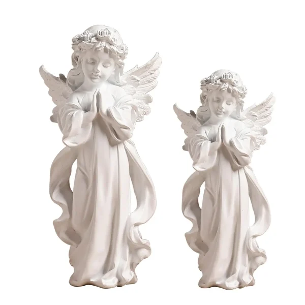 Cute Resin Praying Angel Figurine European Style Fairy Prayer Angel Shelf Sculpture Desktop Ornament Carving Crafts 3