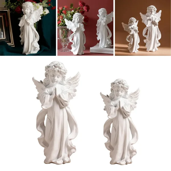 Cute Resin Praying Angel Figurine European Style Fairy Prayer Angel Shelf Sculpture Desktop Ornament Carving Crafts 4