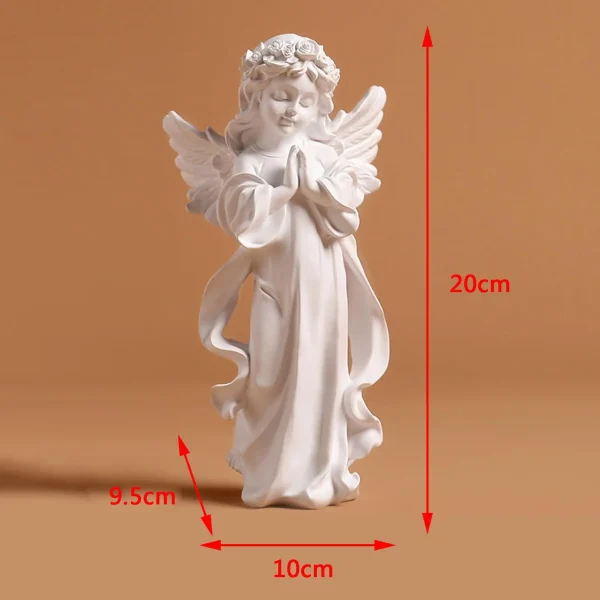 Cute Resin Praying Angel Figurine European Style Fairy Prayer Angel Shelf Sculpture Desktop Ornament Carving Crafts 6