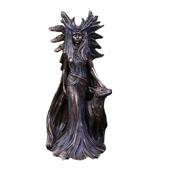 Hecate Greek Goddess Of Magic With Her Hounds Statue Figurine Modern Art Resin Witch Hound Sculpture Home Living Room Decoration 2