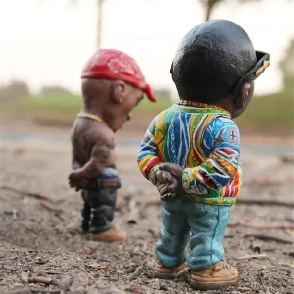Tupac Figurine New Rapper Star Cool Hip Hop Guy Ornaments Creative Desktop Statue Home Living Room Office Decor Doll Rapper 2