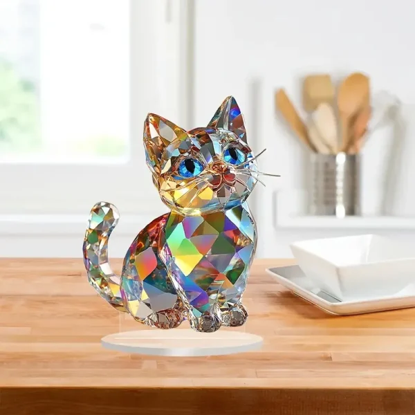 Colored Animals Cat Dog Elephant 2D Flat Acrylic Figurine,Home,Office,Studio,Cafe,Room,Display Case,Table Ornament Desktop Decor 5