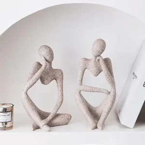 Sand Color The Thinker Abstract Statues Sculptures Yoga Figurine Nordic Living Room Home Decor Decoration Maison Desk Ornaments 1