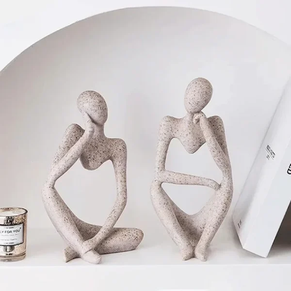 Sand Color The Thinker Abstract Statues Sculptures Yoga Figurine Nordic Living Room Home Decor Decoration Maison Desk Ornaments 1