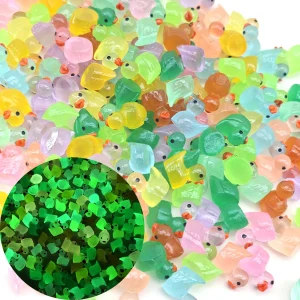 Luminous Mini Resin Duck Tiny Duck Figurine for Fairy Garden Landscape Aquarium Potted Plant Prank Game DIY Ornament Party 1
