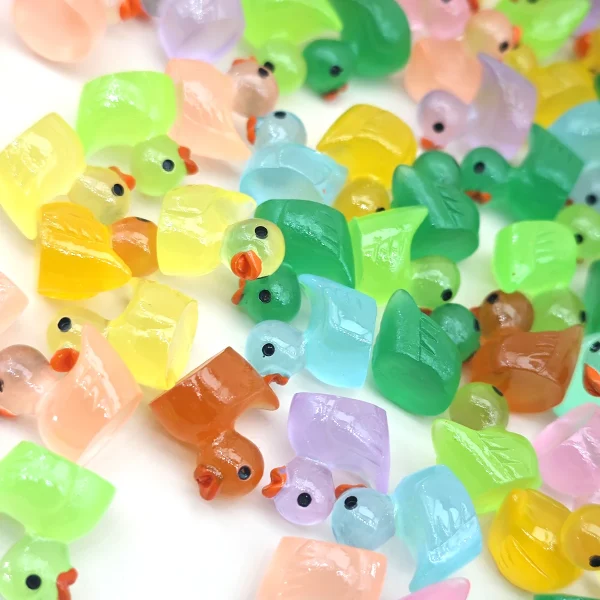 Luminous Mini Resin Duck Tiny Duck Figurine for Fairy Garden Landscape Aquarium Potted Plant Prank Game DIY Ornament Party 4